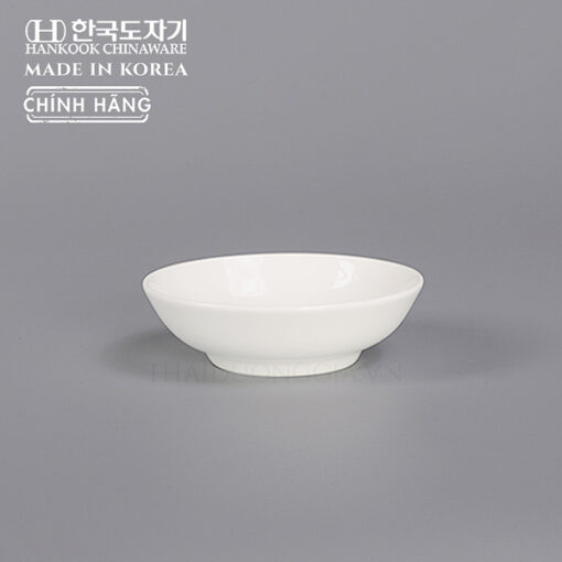Đĩa chấm sâu lòng 8cm sứ trắng cao cấp Hàn Quốc Hankook CHB-0013