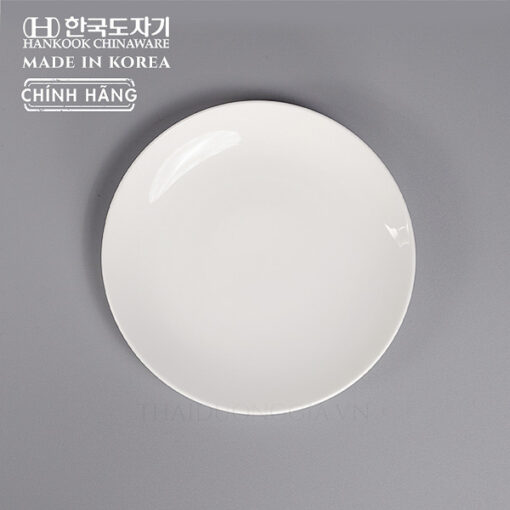 Đĩa trắng tròn 18cm sứ cao cấp Hàn Quốc Hankook CHB-0005