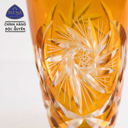 Bộ 6 cốc pha lê không chì màu vàng 300ml Ba Lan Irena - Pinwheel