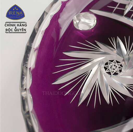 Đĩa pha lê không chì to màu tím 30cm Ba Lan Irena - Pinwheel 839151 (0001-30T)