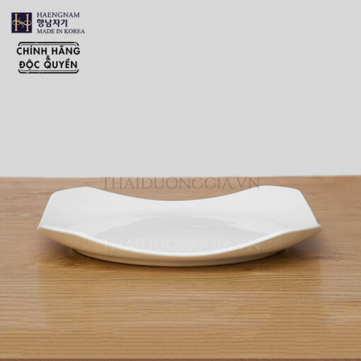 Đĩa vuông phẳng Octagon 31cm sứ xương trắng Hàn Quốc Haengnam OT-4101