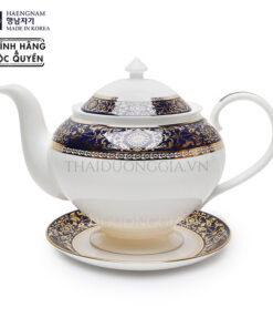 Bộ tách trà Windsor cỡ to hoa văn vàng 24k sứ xương Hàn Quốc Haengnam 6952