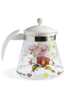 Bình trà thủy tinh chịu nhiệt 1,2 lít hoa trà đỏ Camellia Simax Otto