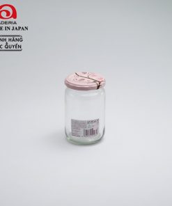 Lọ đựng gia vị, đồ khô thủy tinh nắp hợp kim màu hồng chống gỉ 280ml Nhật Bản Aderia S-2064-H