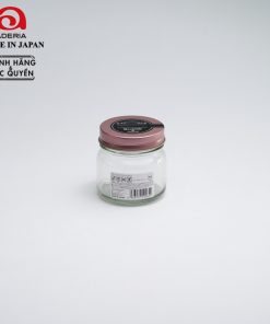 Lọ đựng gia vị, đồ khô thủy tinh nắp hợp kim màu hồng chống gỉ 200ml Nhật Bản Aderia S-2065-H