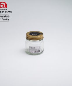 Lọ đựng gia vị, đồ khô thủy tinh nắp hợp kim màu vàng chống gỉ 200ml Nhật Bản Aderia S-2065-V