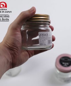 Lọ đựng gia vị, đồ khô thủy tinh nắp hợp kim màu hồng chống gỉ 200ml Nhật Bản Aderia S-2065-H