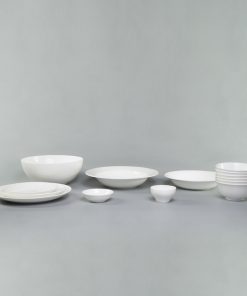 Set mâm 6 người 14 chi tiết bát đĩa sứ trắng cao cấp Hàn Quốc Hankook